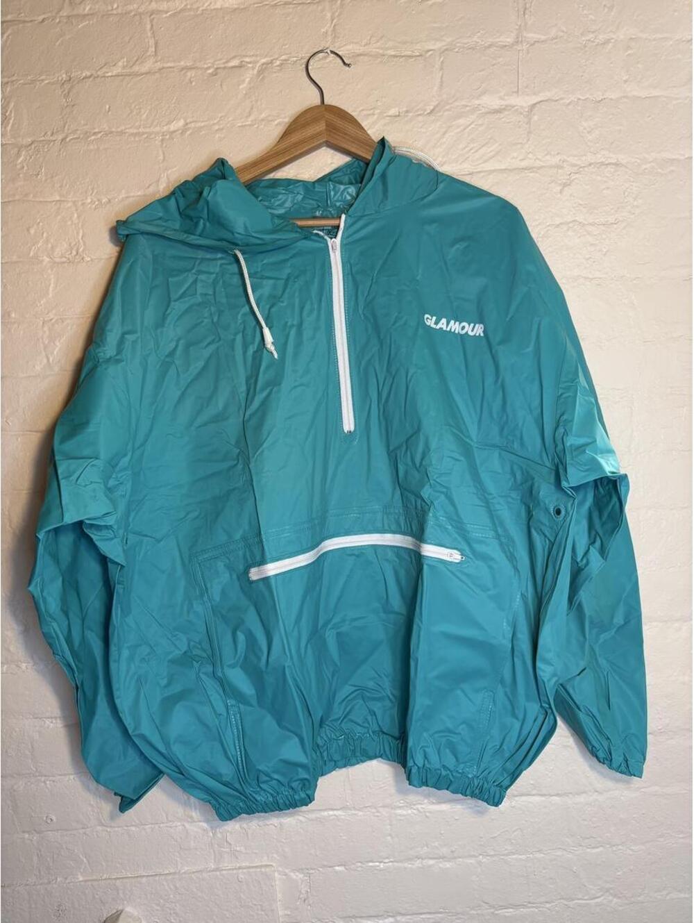Vintage Aqua Glamour magazine promo Pullover Raincoat